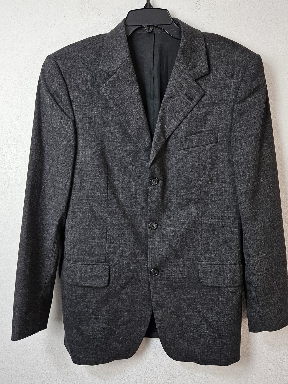 Relative Men's Dark Gray Classic Single-Breasted Blazer Made In Italy